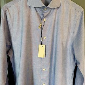 Suitsupply Mens Dress Shirt. Size medium. Fabric is printed cotton.